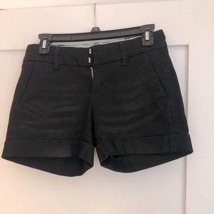 Black denim shorts